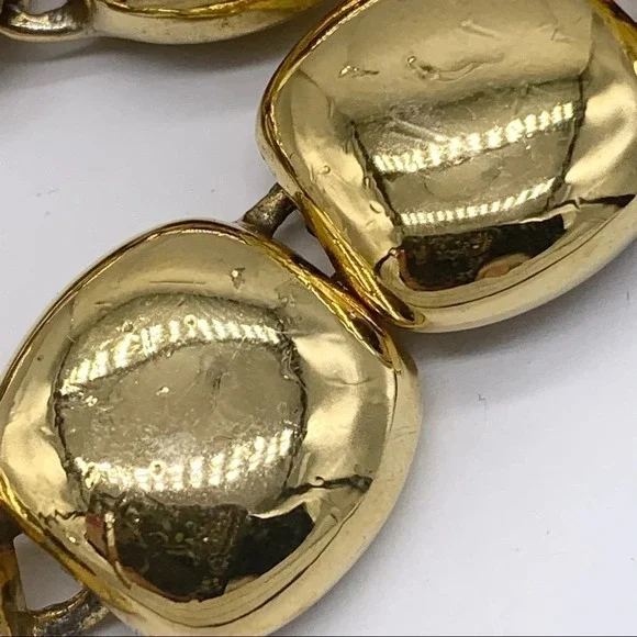 Anne Klein Vintage Gold Square Links Necklace - Picture 6 of 7